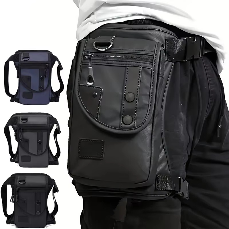Motorcycle Gear Backpack - ปีนเขาผู้ชายขากระเป๋ากีฬากลางแจ้งสะโพกขี่รถจักรยานยนต์Leggingsต้นขากระเป๋าแบบพกพาเอวโทรศัพท์มือถือLeisure Pack