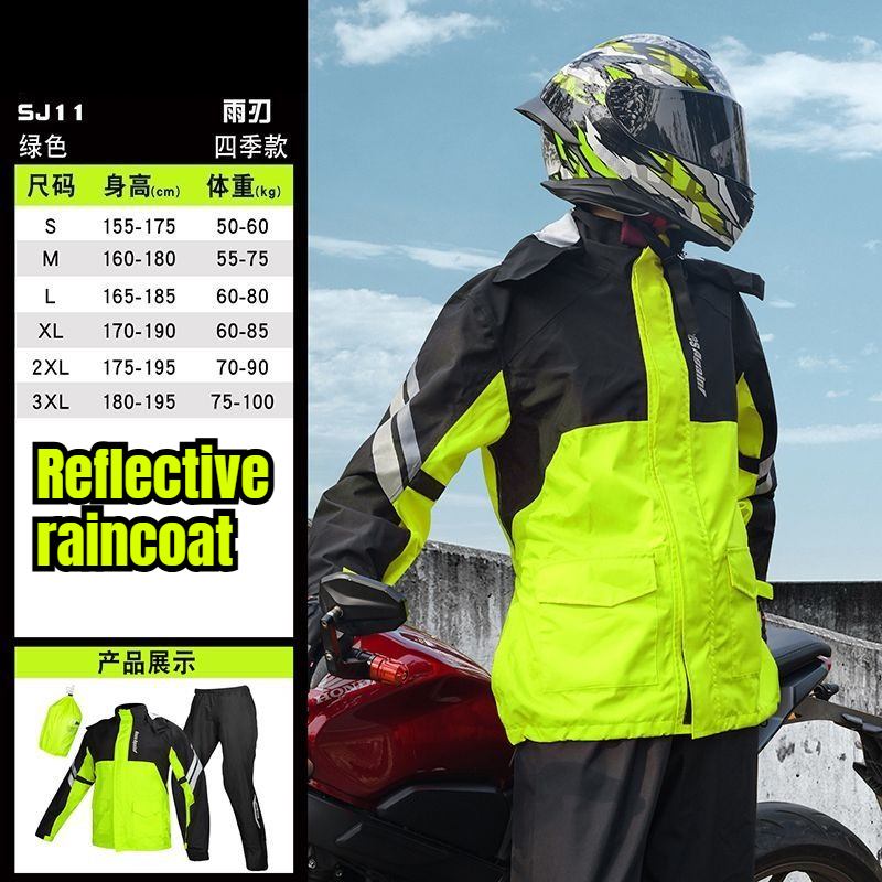 Motorcycle Gear Rain - ชุดกันฝนสำหรับขี่มอเตอร์ไซค์แบบแยกชิ้น กันน้ำ ชุดป้องกันฝนแบบเต็มตัวสำหรับผู้ชาย ช่างส่งของ นักขี่มอเตอร์ไซค์ อุปกรณ์เสริม