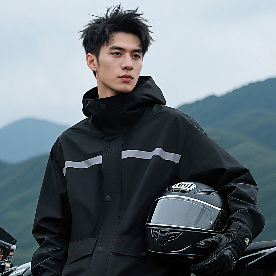 ชุดกันฝนแบบแยกชิ้นพร้อมแถบสะท้ - Motorcycle Gear Rain บทวิจารณ์และราคา